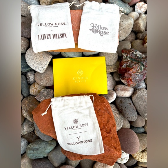Yellow Rose Kendra Scott x Lainey Wilson Yellowstone Dust Bags 3 Travel Pouches - Picture 1 of 12